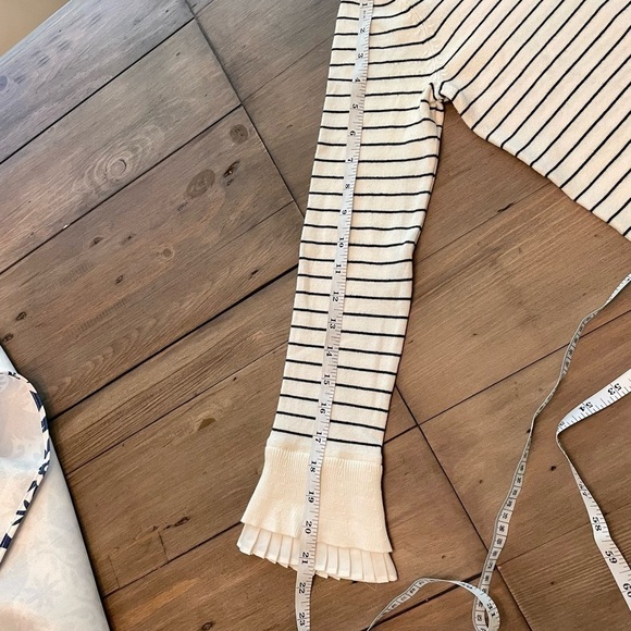 𝅺LOFT Ruffle Sleeve Striped Sweater - Picture 8 of 9